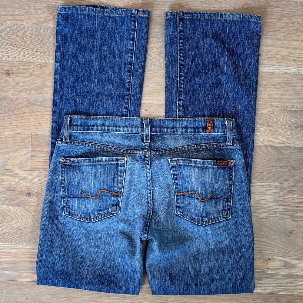 VTG Y2K 7 For All Mankind Bootcut Jeans Low Rise USA Made Womens Size 28